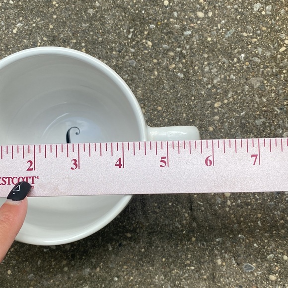 Fisher Stoneware "L" Monogrammed Coffee Tea Mug Large white and Black - Picture 9 of 11